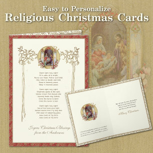 Cartes Pour Fêtes Annuelles Nativité religieuse Nuit silencieuse Jésus en colè