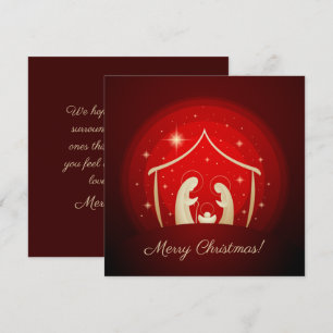 Cartes Pour Fêtes Annuelles Nativité rouge Joyeux Noël