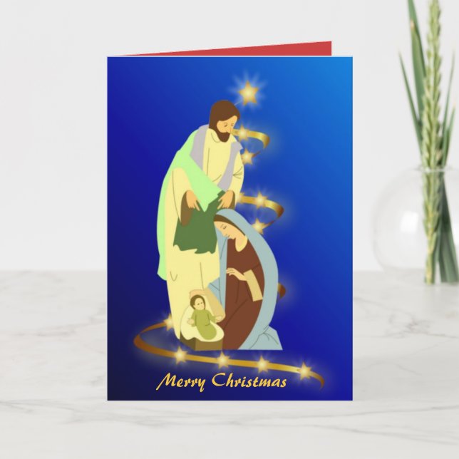 Cartes Pour Fêtes Annuelles Nativité sacrée (Devant)
