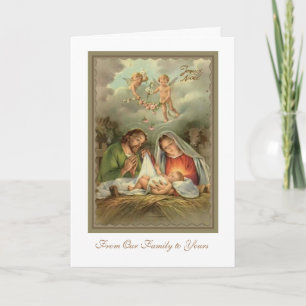 Cartes Pour Fêtes Annuelles Nativité Saint Joseph Vierge Marie Bébé Jésus Ange
