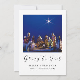 Cartes Pour Fêtes Annuelles Nativité Scène de Noël Gloire à Dieu