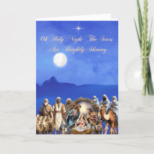 Cartes Pour Fêtes Annuelles Nativité Starlit : Oh Holy Night