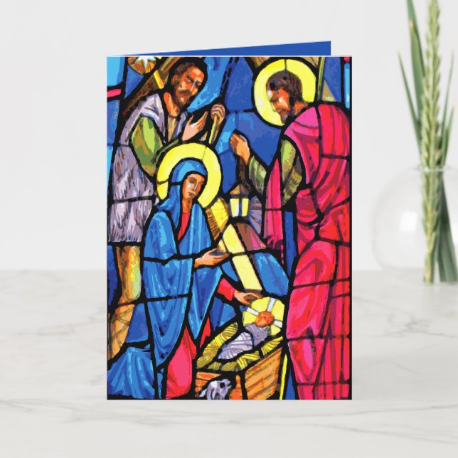 Cartes Pour Fêtes Annuelles Nativité Zoom de Noël (Devant)