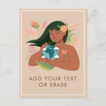 Nature Girl Holding Mother Earth Planet Ajouter un