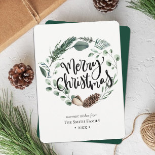 Cartes Pour Fêtes Annuelles Nature hivernale   Aquarelle Noël