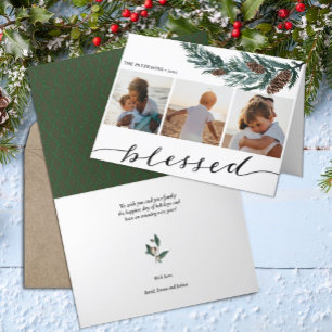 Cartes Pour Fêtes Annuelles Nature hivernale Collage photo Pine Cone Three