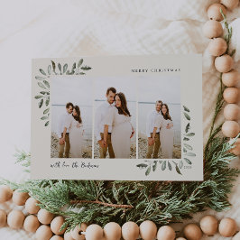 Cartes Pour Fêtes Annuelles Naturellement Joyeux | Elégante aquarelle 3 photo