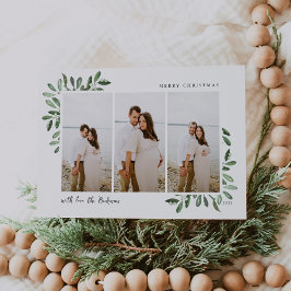 Cartes Pour Fêtes Annuelles Naturellement Joyeux | Elégante aquarelle 3 photo