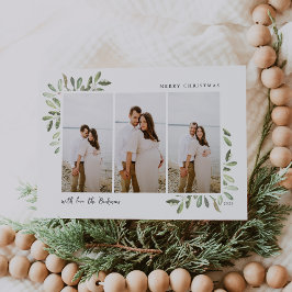 Cartes Pour Fêtes Annuelles Naturellement Joyeux | Elégante aquarelle 3 photo