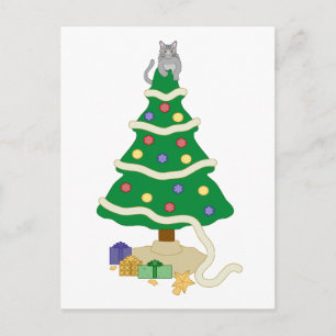 Cartes Pour Fêtes Annuelles Naughty Christmas Tree Kitty Chat