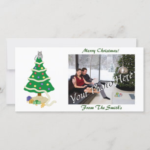 Cartes Pour Fêtes Annuelles Naughty Christmas Tree Kitty Chat