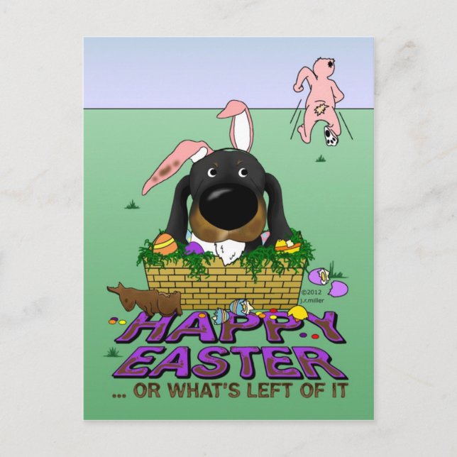 Cartes Pour Fêtes Annuelles Naughty Doxie Joyeux Pâques (Devant)