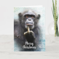 Naughty Funny Chimpanzé Moyen Doigt Noël