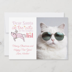 Cartes Pour Fêtes Annuelles Naughty List Cute Cat Photo Noël
