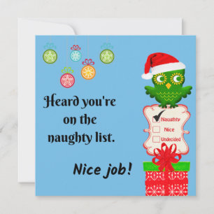 Cartes Pour Fêtes Annuelles Naughty List Holiday Card