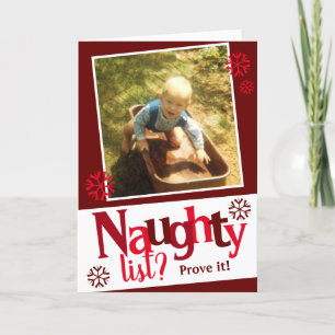 Cartes Pour Fêtes Annuelles Naughty List ? Photo amusante