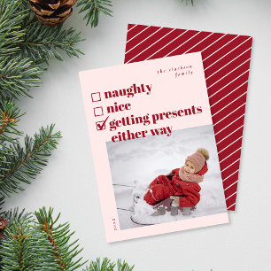 Cartes Pour Fêtes Annuelles Naughty, Nice, Se Présenter D'Une Façon Ou D'Une A