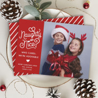 Naughty or Nice Funny Jote Kids Sibling Photo