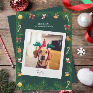 Cartes Pour Fêtes Annuelles Naughty ou Nice Funny Pet Dog Custom Christmas