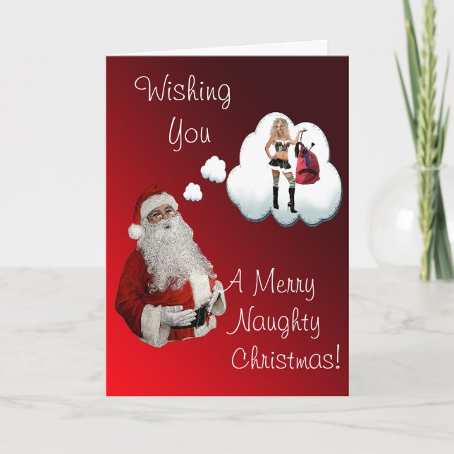 Cartes Pour Fêtes Annuelles Naughty Père Noël Naugty Noël (Devant)