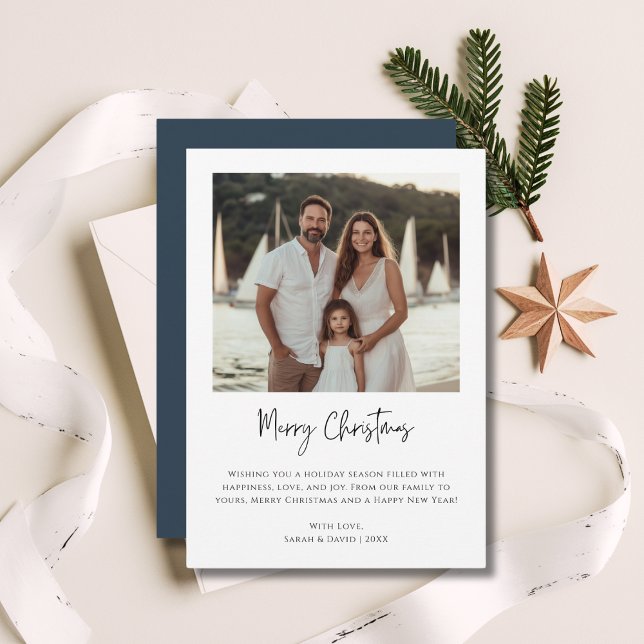 Cartes Pour Fêtes Annuelles Nautique Famille de Noël Photo Maritime Beach (Créateur téléchargé)