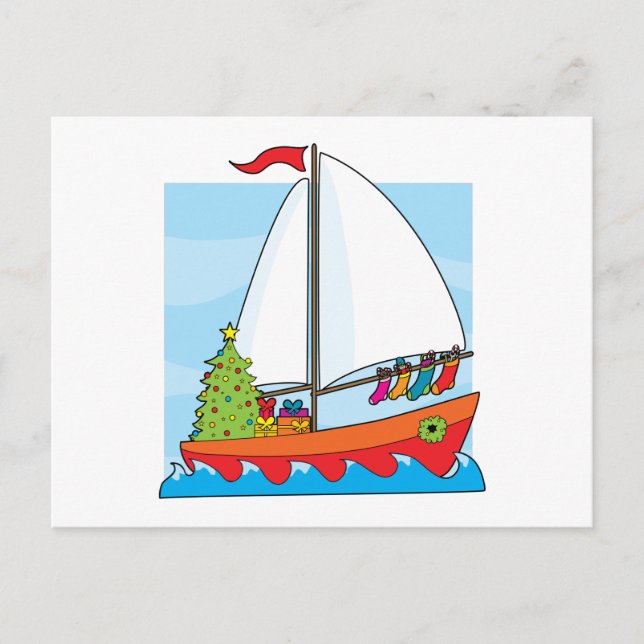 Cartes Pour Fêtes Annuelles Navigation de Noël (Devant)