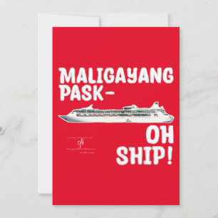 Cartes Pour Fêtes Annuelles NAVIRE Pask-OH Maligayang ! Holi de Noël Rouge/Arg