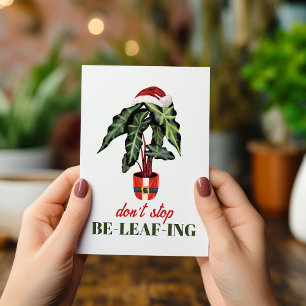 Cartes Pour Fêtes Annuelles Ne cessez pas de croire au Père Noël Maison Plante