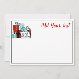 Cartes Pour Fêtes Annuelles Ne pas ouvrir jusqu'à Noël présente Noël