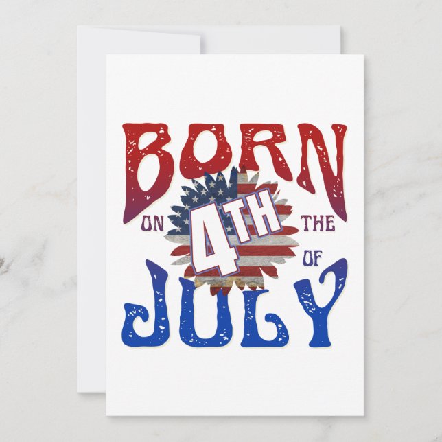 CARTES POUR FÊTES ANNUELLES NÉ SUR LE 4 JUILLET (Devant)