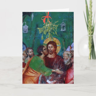 Cartes Pour Fêtes Annuelles Ne vous faites pas attraper sous le gui