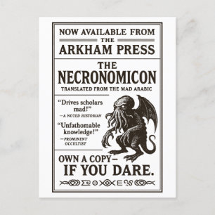 Cartes Pour Fêtes Annuelles Necronomicon - maintenant disponible sur Arkham Pr