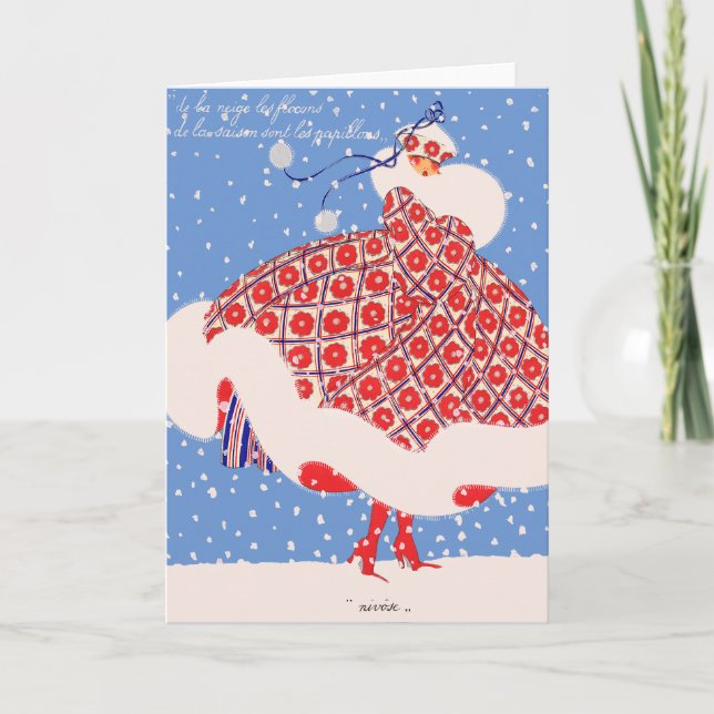 Cartes Pour Fêtes Annuelles Neige (Devant)