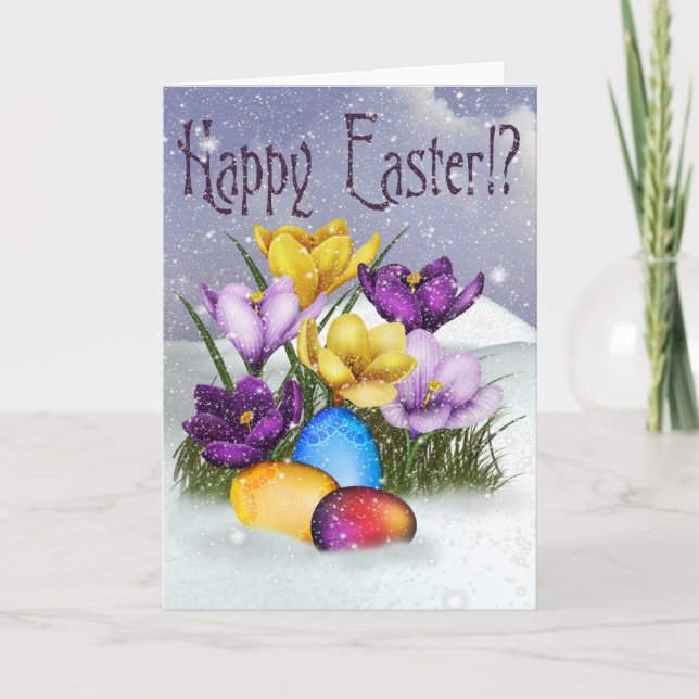 Cartes Pour Fêtes Annuelles Neige à Pâques (Devant)