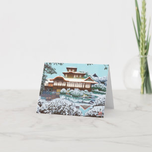 Cartes Pour Fêtes Annuelles Neige au temple Hiunkaku paysage hivernal japonais