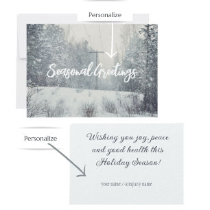 Cartes Pour Fêtes Annuelles Neige dans la forêt d'hiver