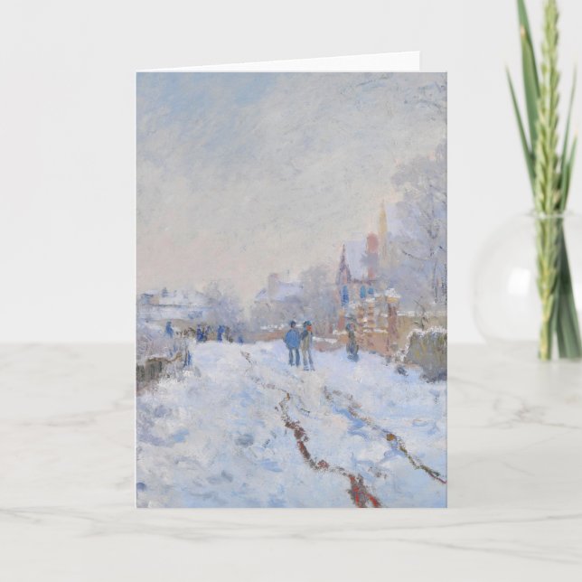 Cartes Pour Fêtes Annuelles Neige de Claude Monet //à Argenteuil (Devant)