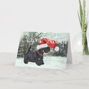 Cartes Pour Fêtes Annuelles Neige de Noël écossaise Terrier