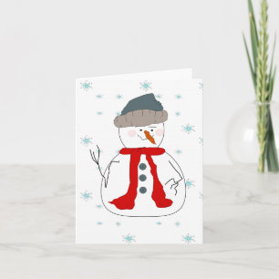 Cartes Pour Fêtes Annuelles Neige D'Hiver neige Whimsical Primitive Art