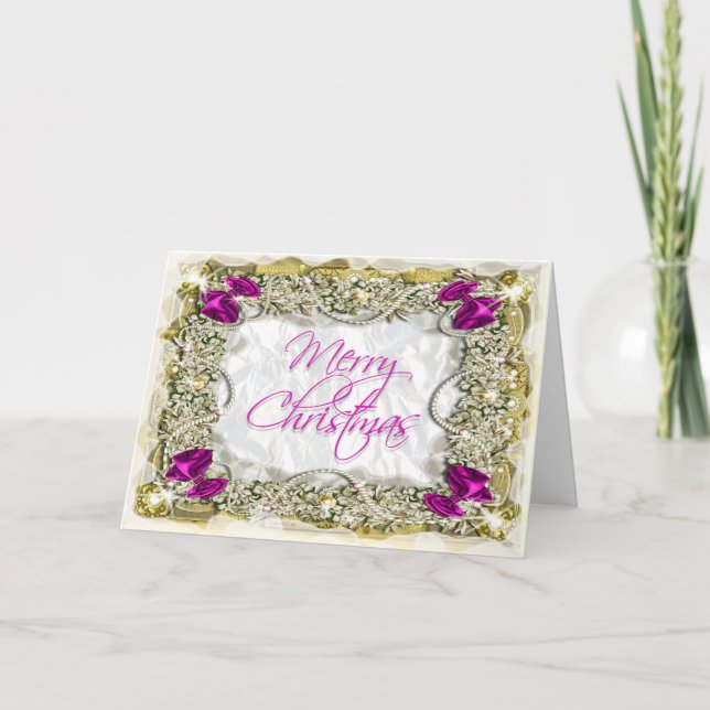 Cartes Pour Fêtes Annuelles Neige élégante d'hiver de Noël (Devant)