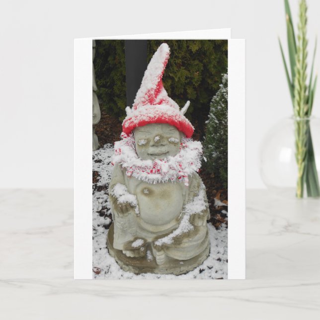 Cartes Pour Fêtes Annuelles Neige Elf Bouddha (Devant)