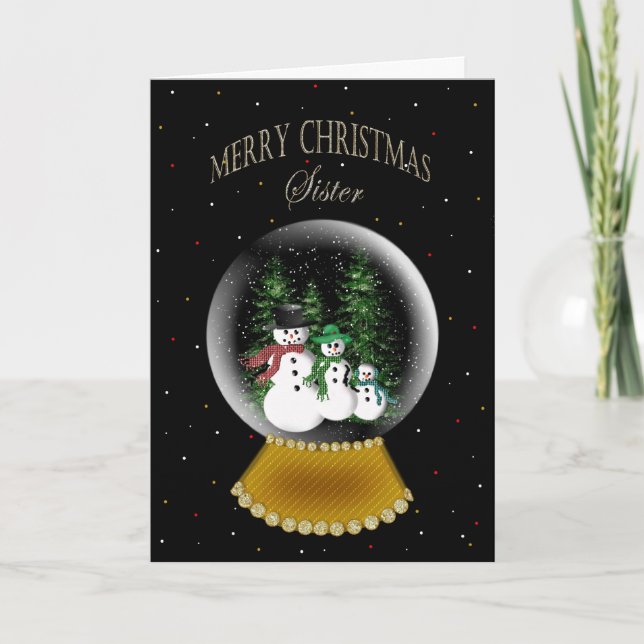 CARTES POUR FÊTES ANNUELLES NEIGE - NOËL - SOEUR (Devant)