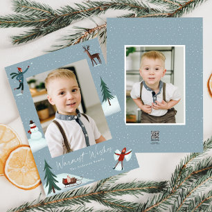 Cartes Pour Fêtes Annuelles Neige qui Tombe Fantaisie 2 Photo