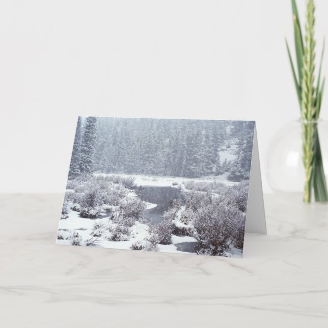Cartes Pour Fêtes Annuelles Neige rocheuse d'hiver de Mtn (Devant)
