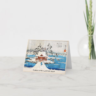 Cartes Pour Fêtes Annuelles Neige vintage japonaise fraîche de tombeau de lac
