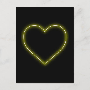 Cartes Pour Fêtes Annuelles Neon Yellow Heart