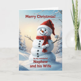 Cartes Pour Fêtes Annuelles Nephew et sa femme Christmas Snowman