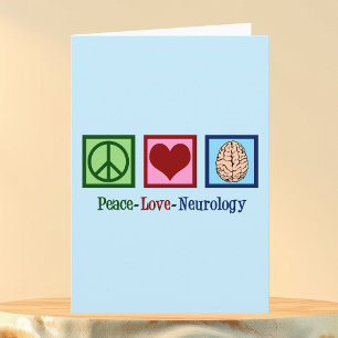 Cartes Pour Fêtes Annuelles Neurologie d'amour de paix - neurologue
