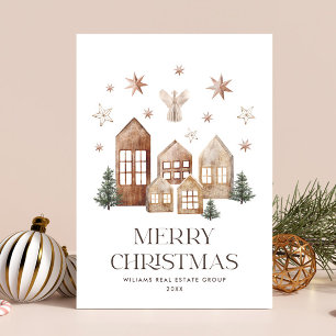 Cartes Pour Fêtes Annuelles Neutre Bohême Composition de Noël Entreprise