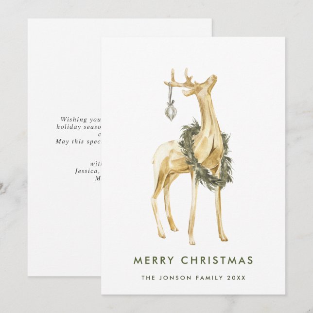 Cartes Pour Fêtes Annuelles Neutre Bohème Composition de Noël Salutation (Devant / Derrière)